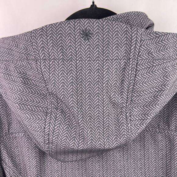 Athleta Shelter Cove Jacket, Gray Herringbone, Softshell, Hooded Rain Coat - Picture 14 of 15